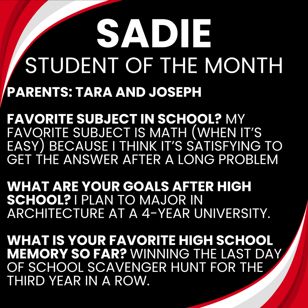 Student of the month info