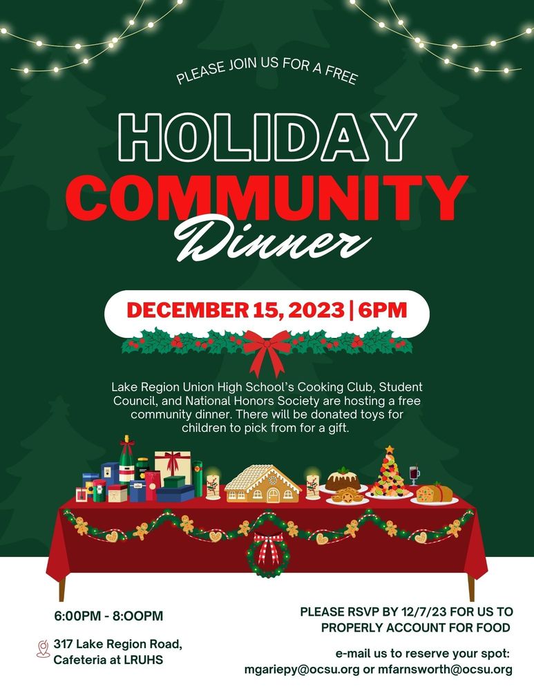Holiday Community Dinner Flyer