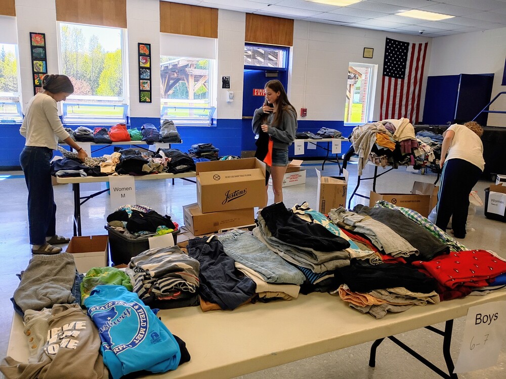 NHS Members Sorting Clothing