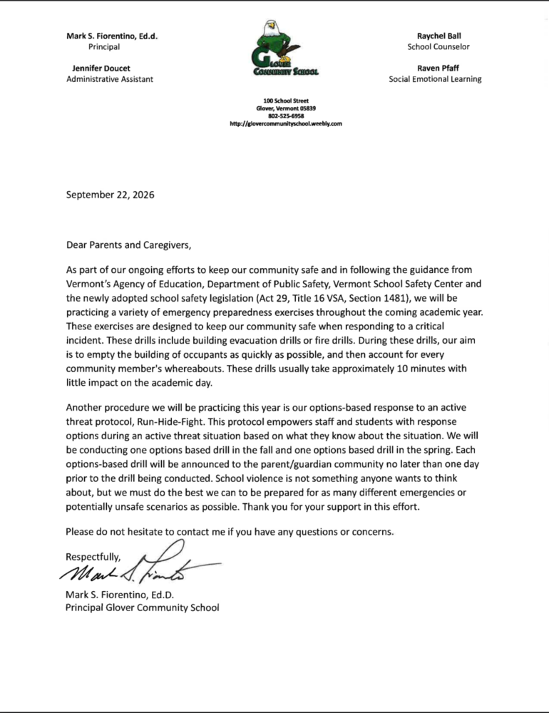 Letter from Mr. Fiorentino