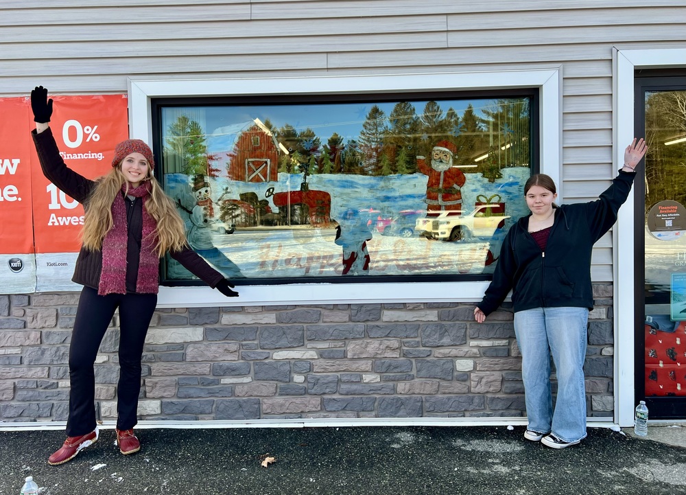 Artists with Painted Window (Holiday Theme)