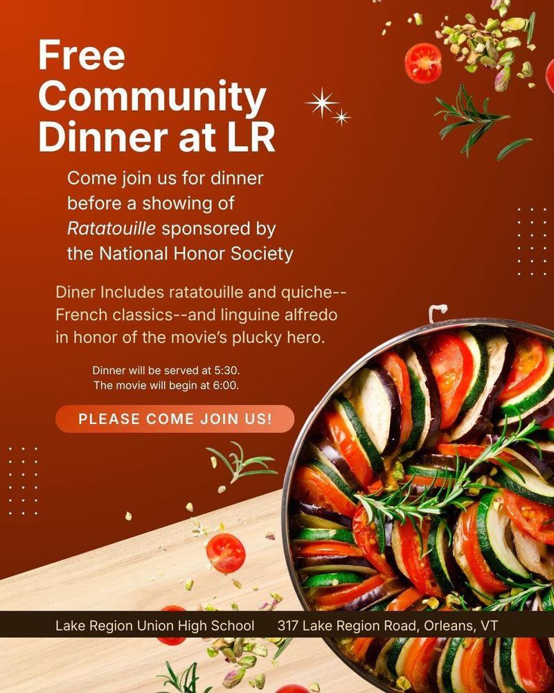 Free Dinner 3/12 at LRUHS