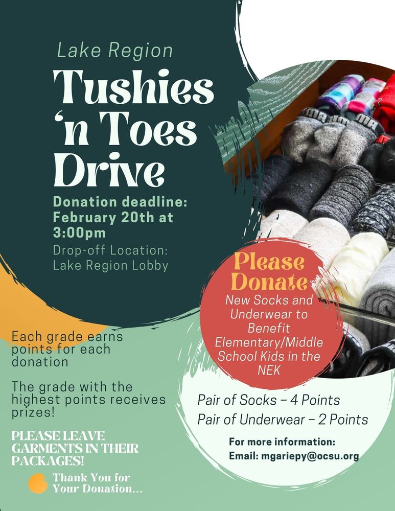 Tushies and Toes Drive Flyer