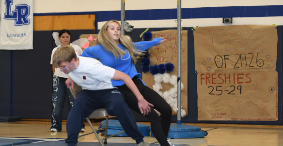 LR Students playing musical chairs during the pep rally