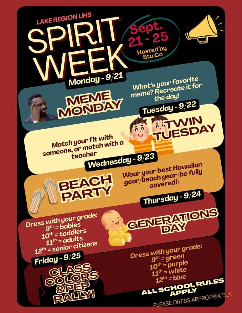 Spirit Week: September 21-25