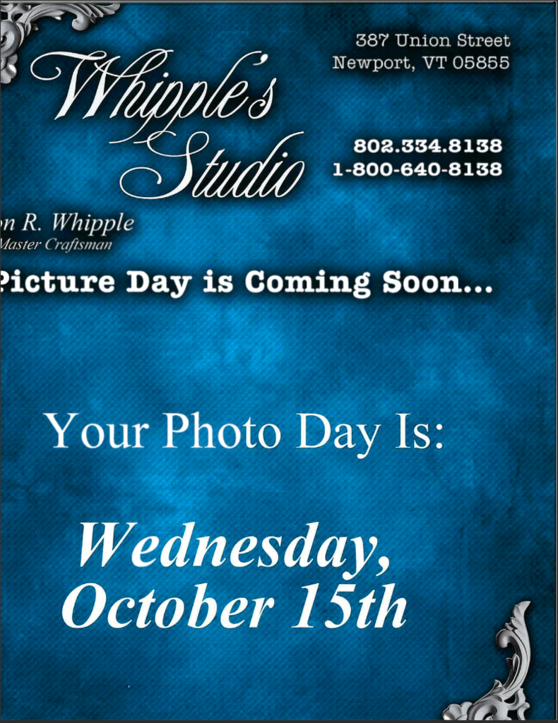 Glover Community School's picture day is October 15, 2025