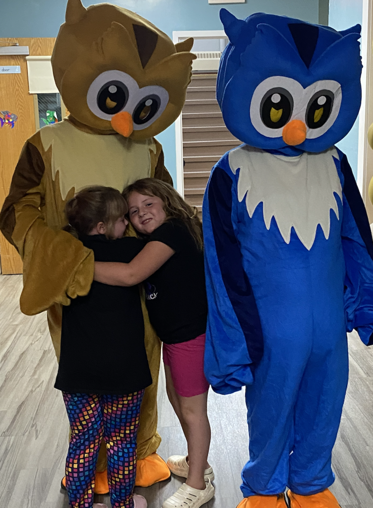 Students with the owls at Open House!