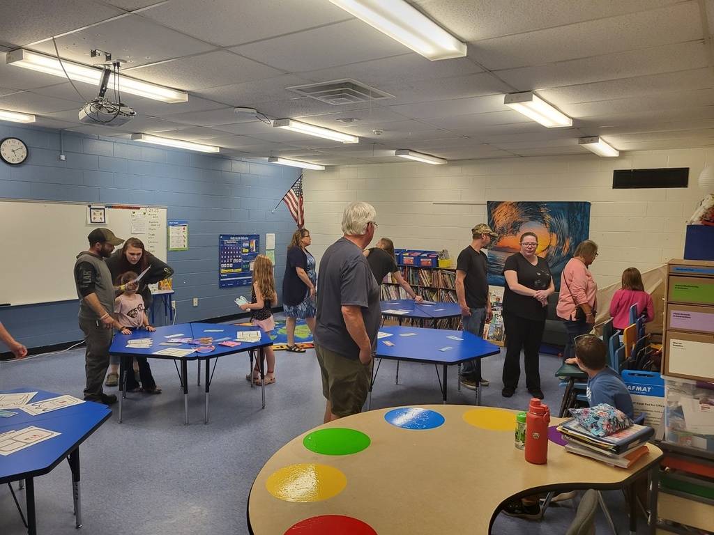 students and families at open house