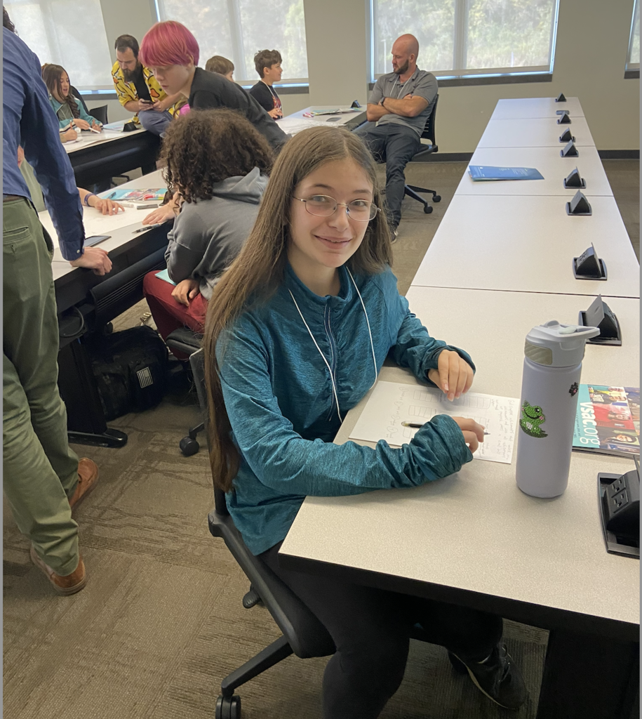 Students attending a STEM and career field engaging in activities