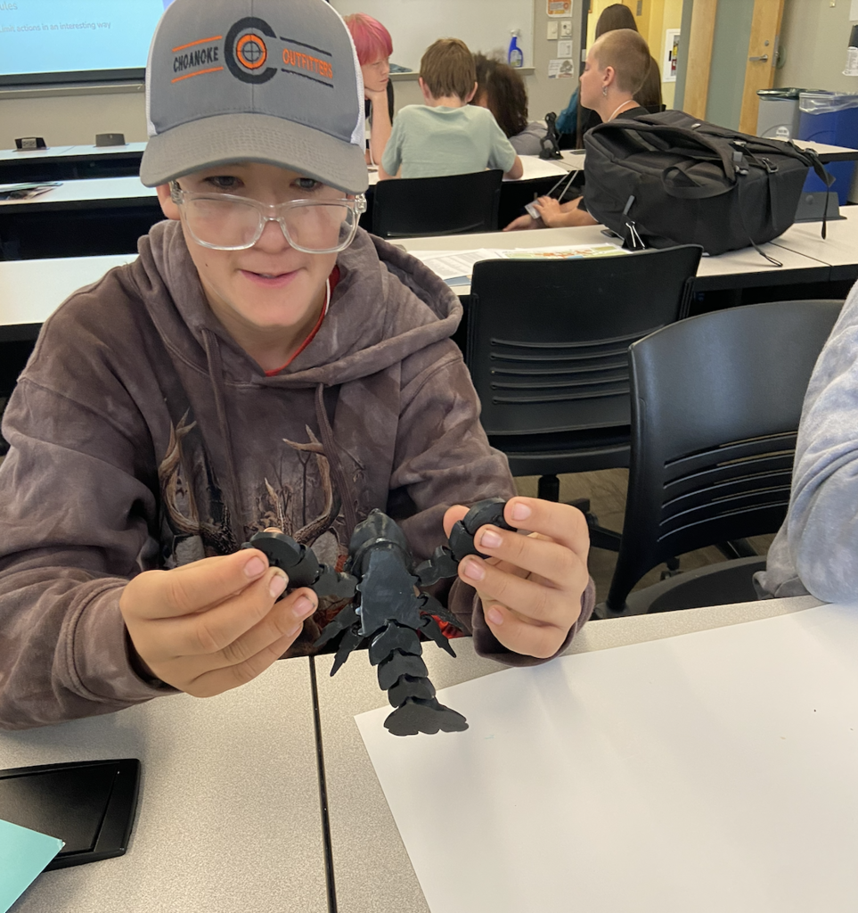 Students attending a STEM and career field engaging in activities