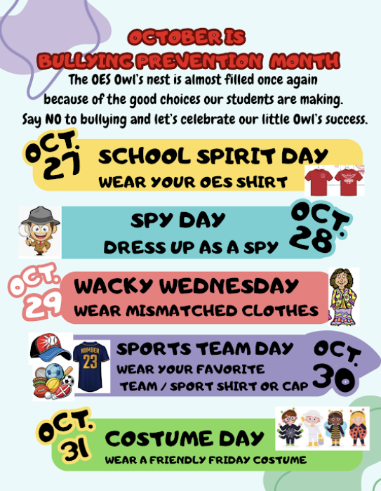 spirit week schedule 