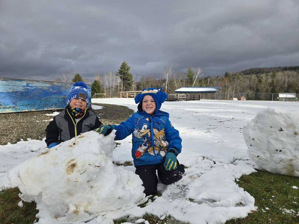 kids and giant snowballs