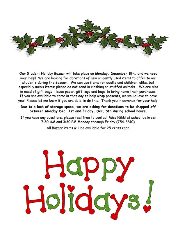Holiday Bazaar Flyer