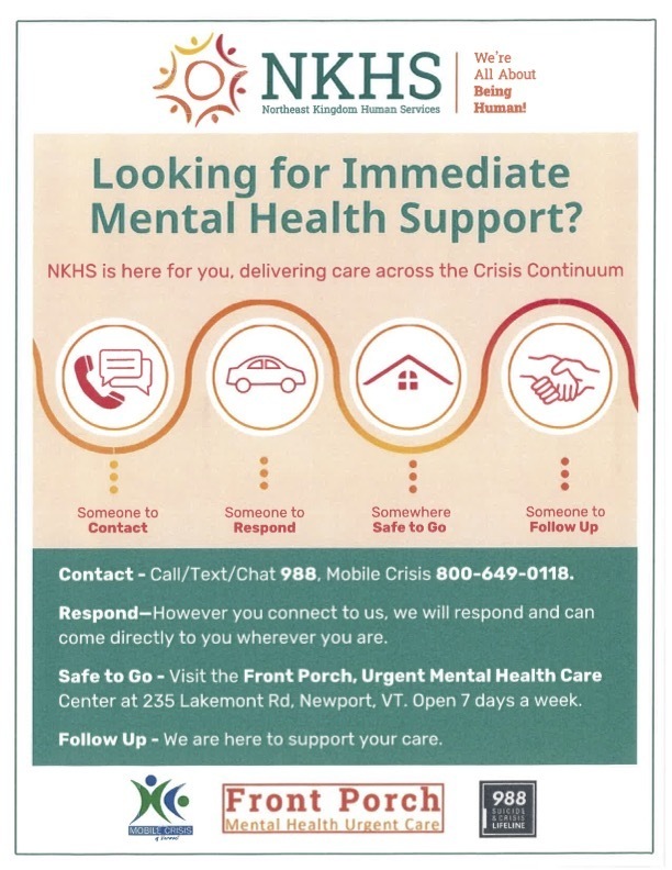 Mental Health Support Contact Information