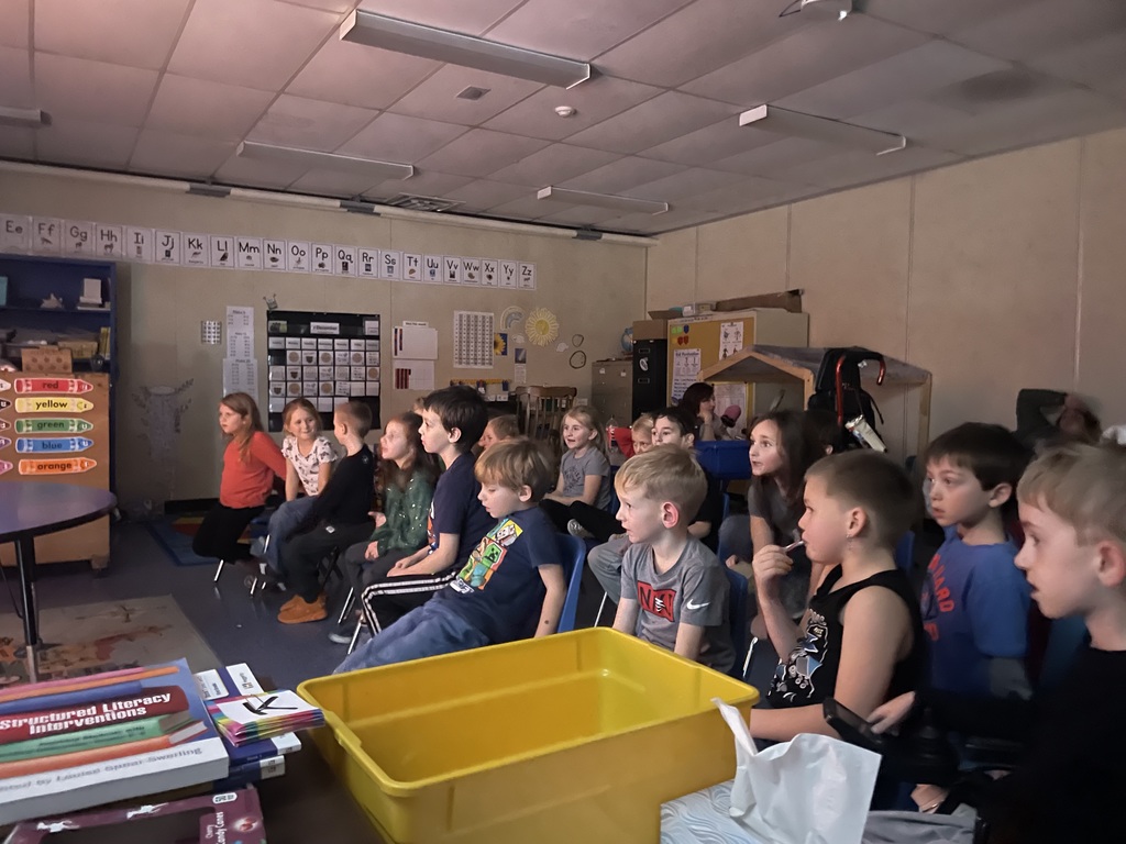 students watching holiday movie 