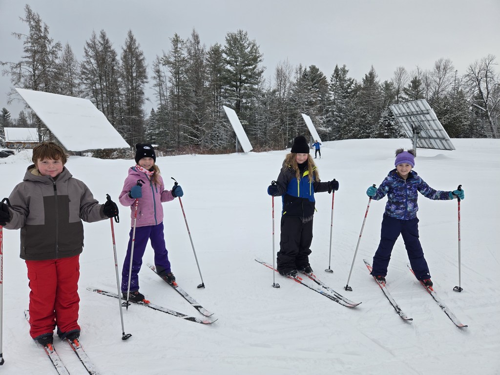 students cross country skiing 