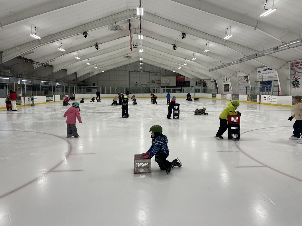 students ice skating