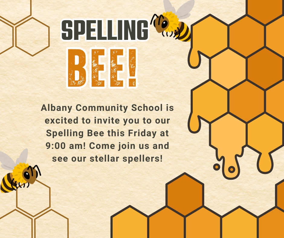 an infographic with honeycomb and bees explaining the spelling bee