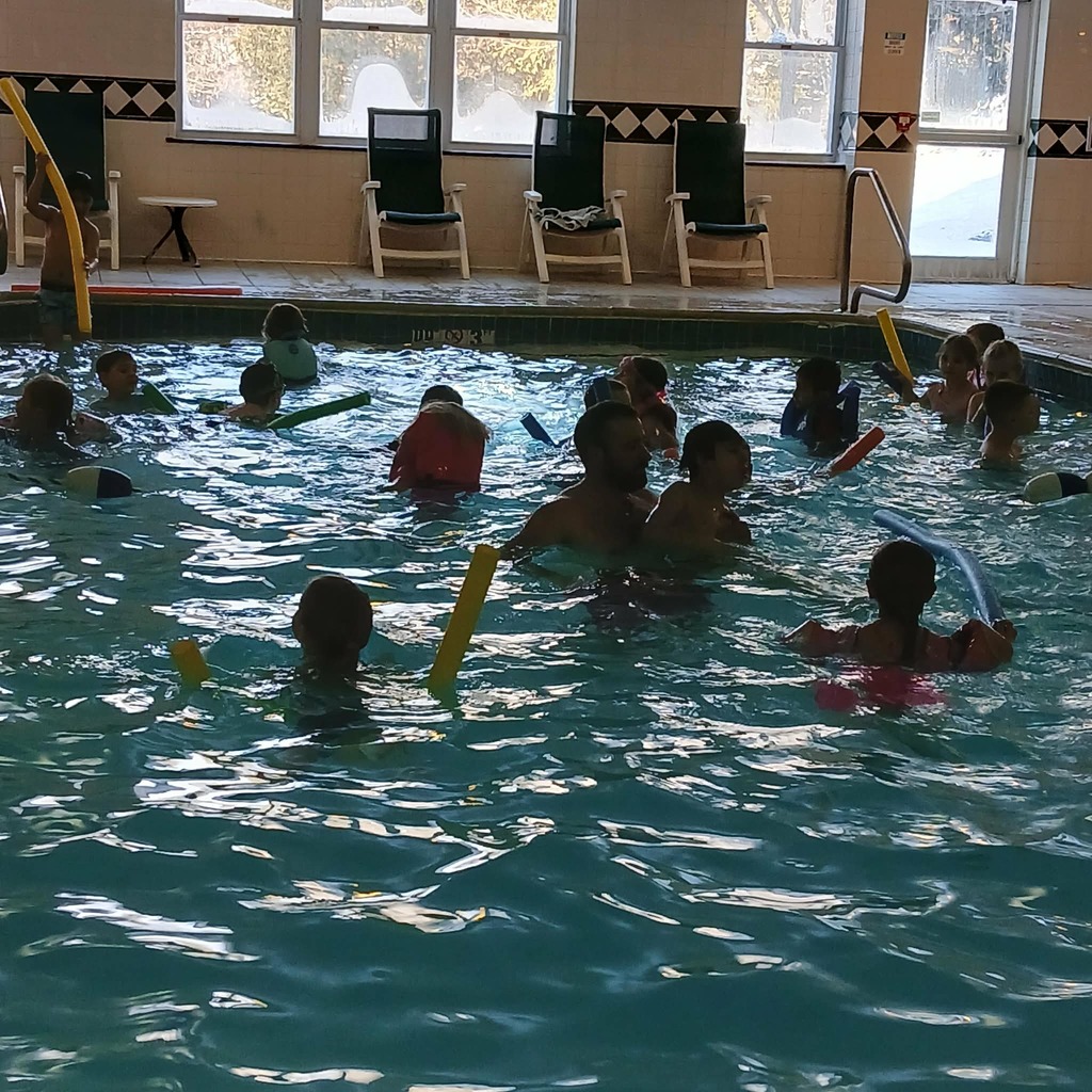students swimming for winter activities 