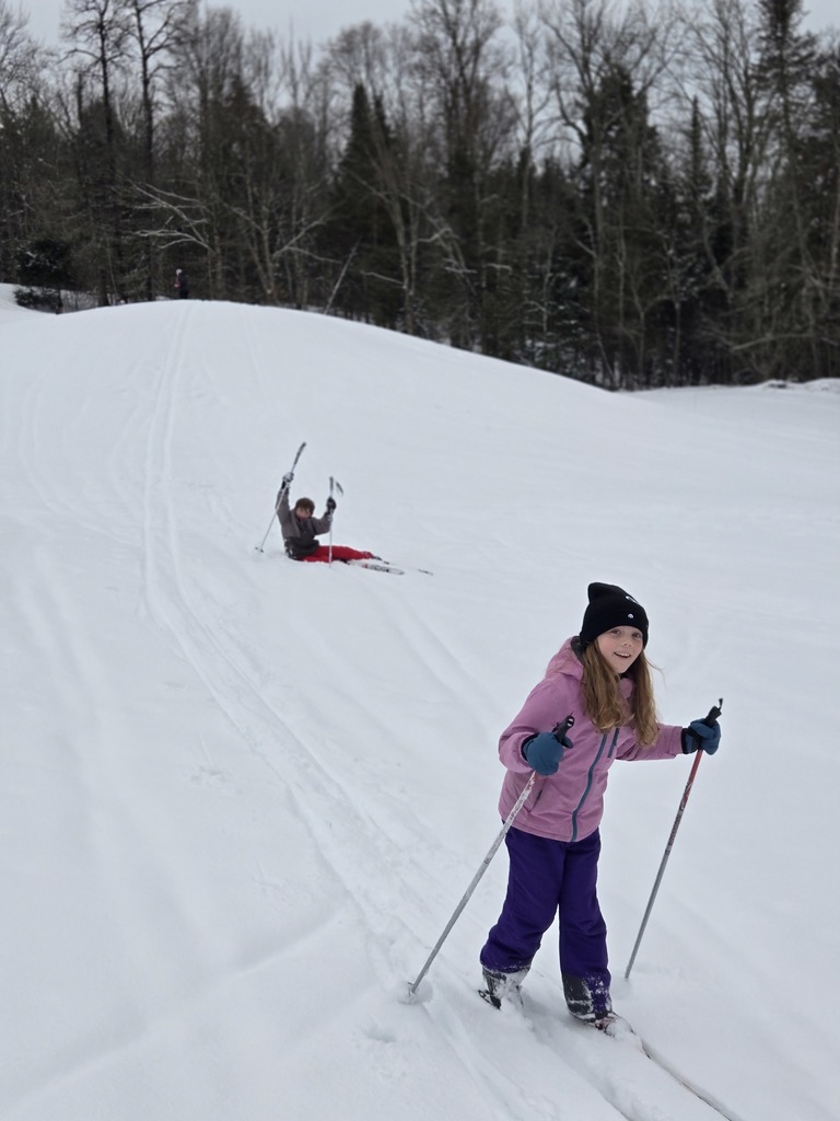 students cross country skiing 