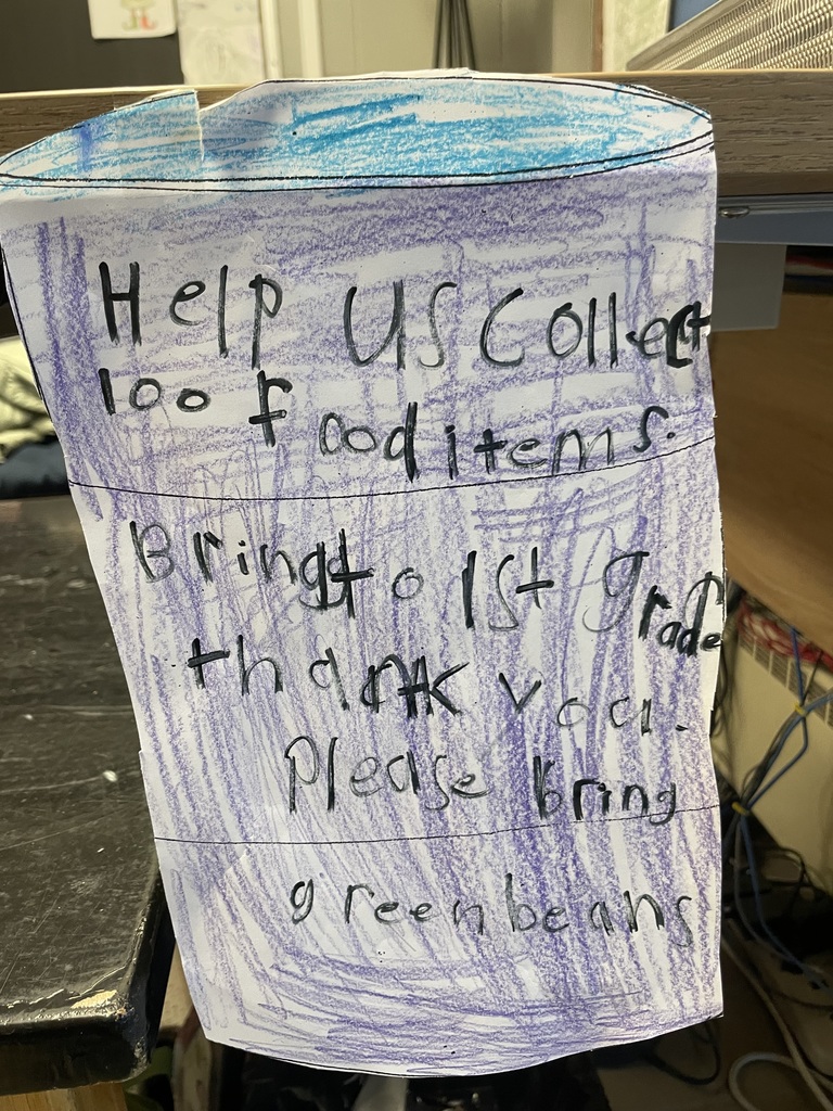 flyer written and colored by 1st graders