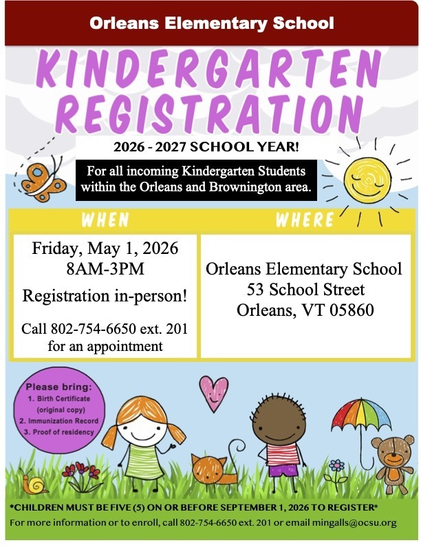 2026-2027 Kindergarten Registration