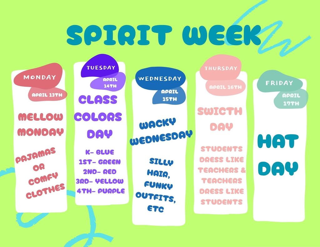 Spirit Week Schedules 
