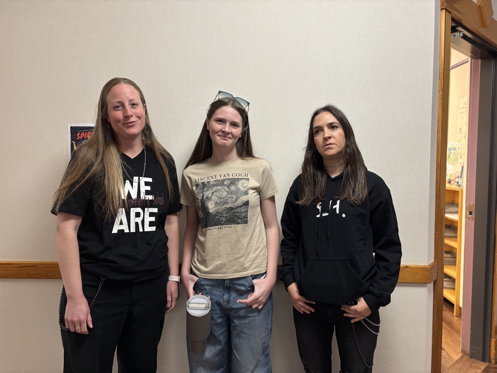 Ms. Thomas, an 8th grade girl, and Ms. Nicolette dressed as each other