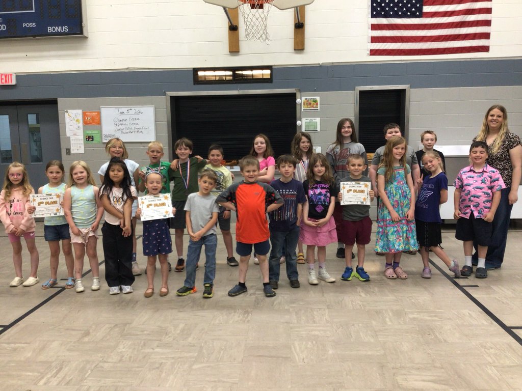 All 2026 Science Fair winners with Principal Brown