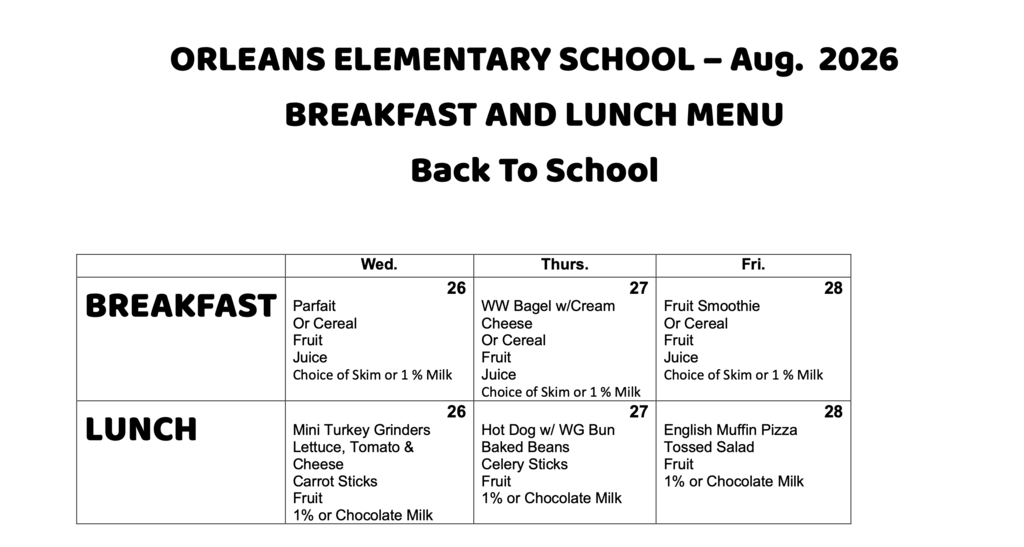 lunch menu