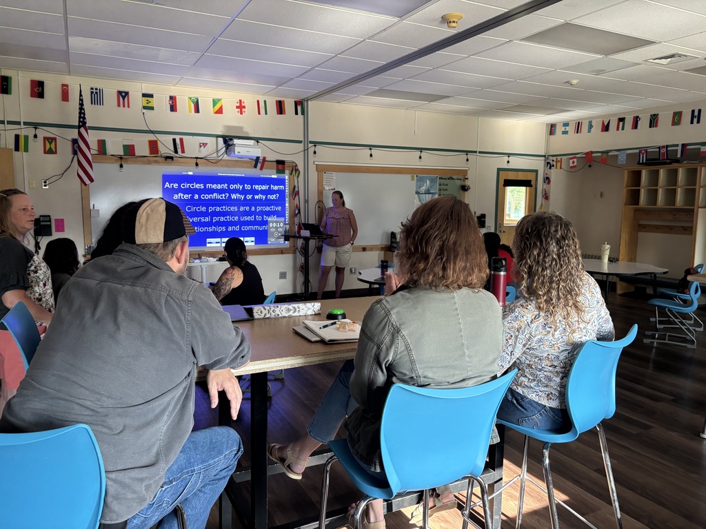 Staff playing jeopardy to review the staff handbook