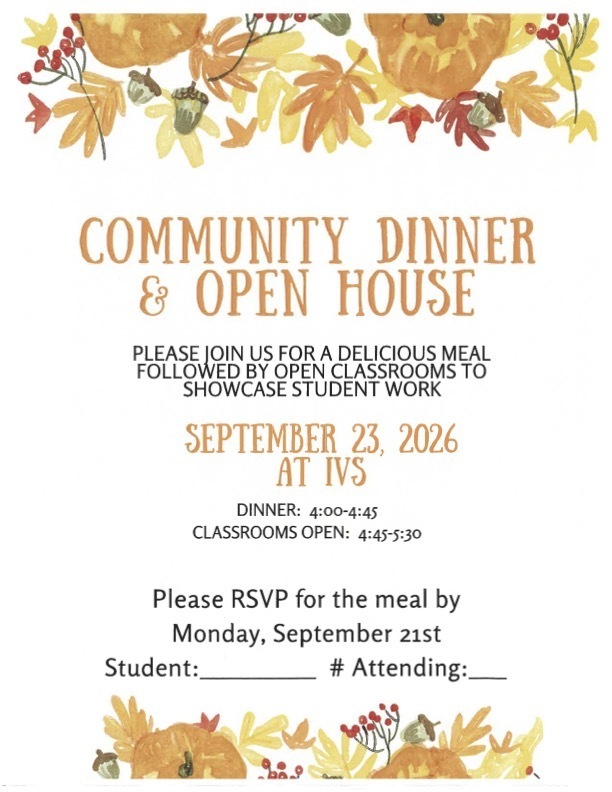 Community Dinner and Open House Flyer