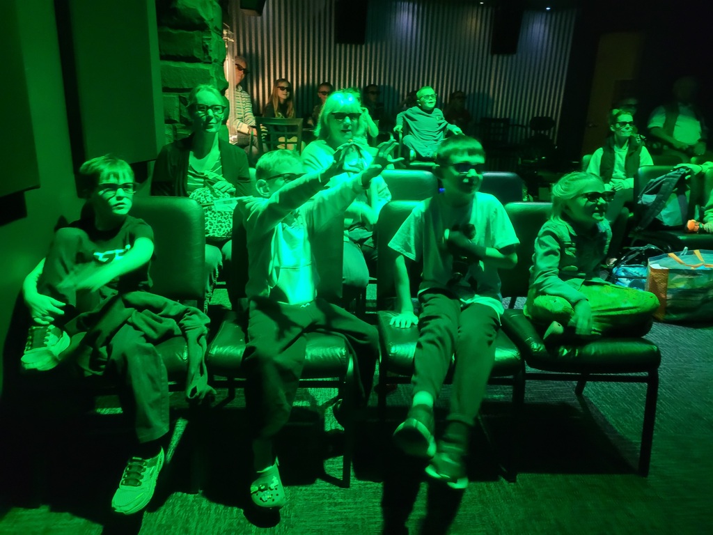 students at an exhibit in the echo center