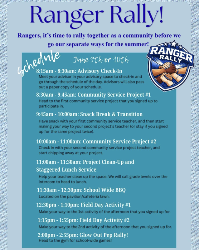 Ranger Rally Schedule