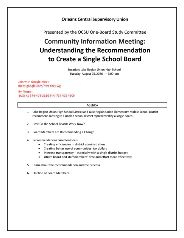 Informational Meeting