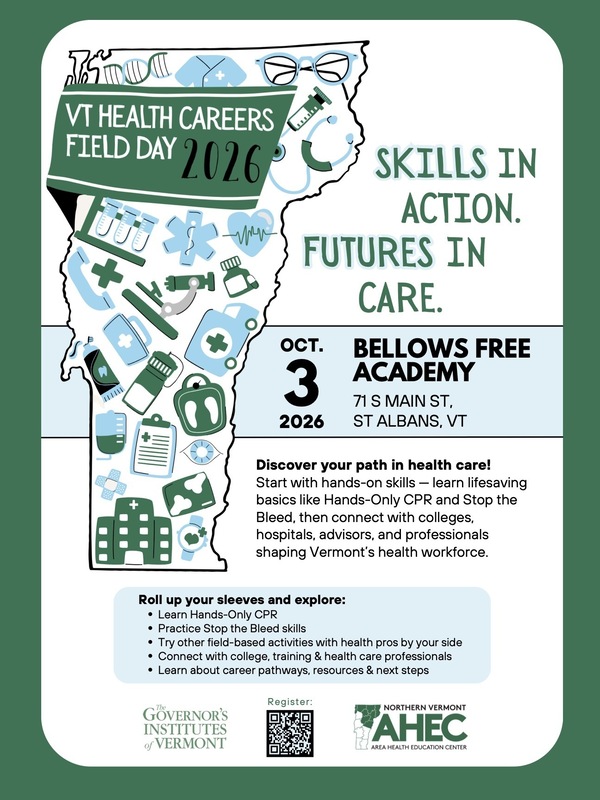 Brochure for VT Health Careers Field Day