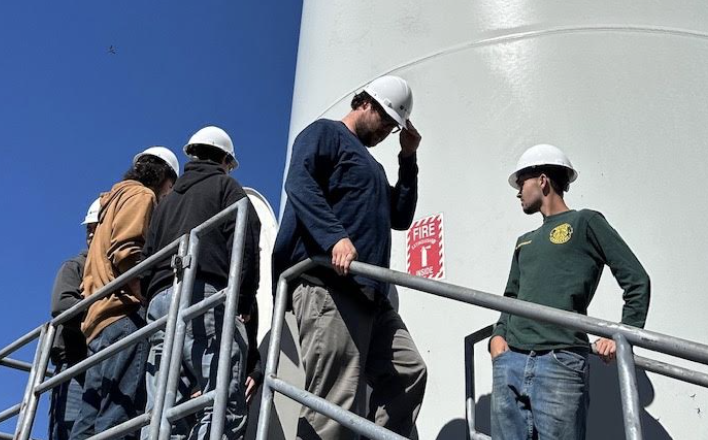 Students Visiting a Wind Turbine