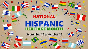 National Hispanic Heritage Month flags of all latin countries.