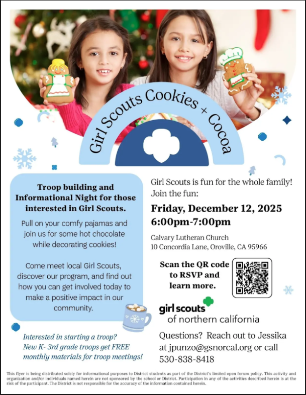 Girls with cookies, Girls Scout flyer