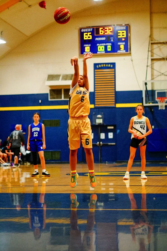 Student shooting free throws