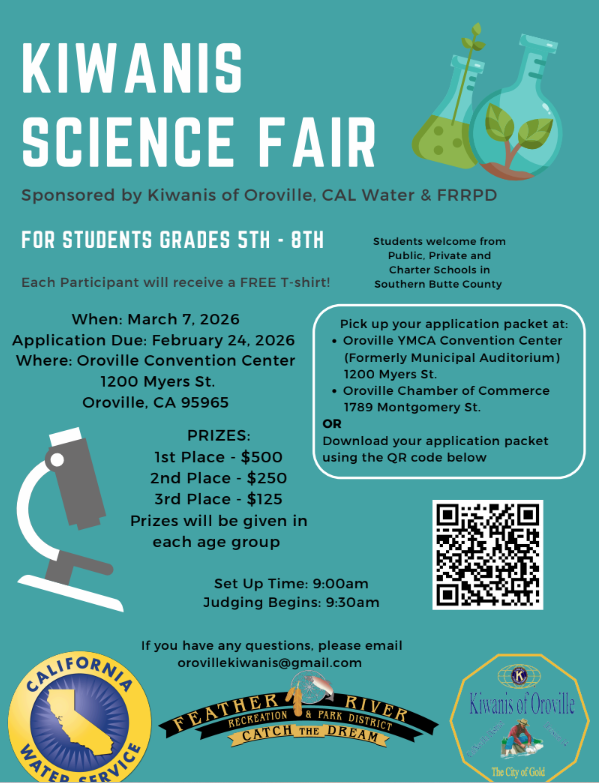 Teal flyer with microscope