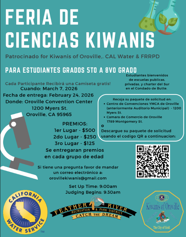 Teal flyer with microscope in Spanish