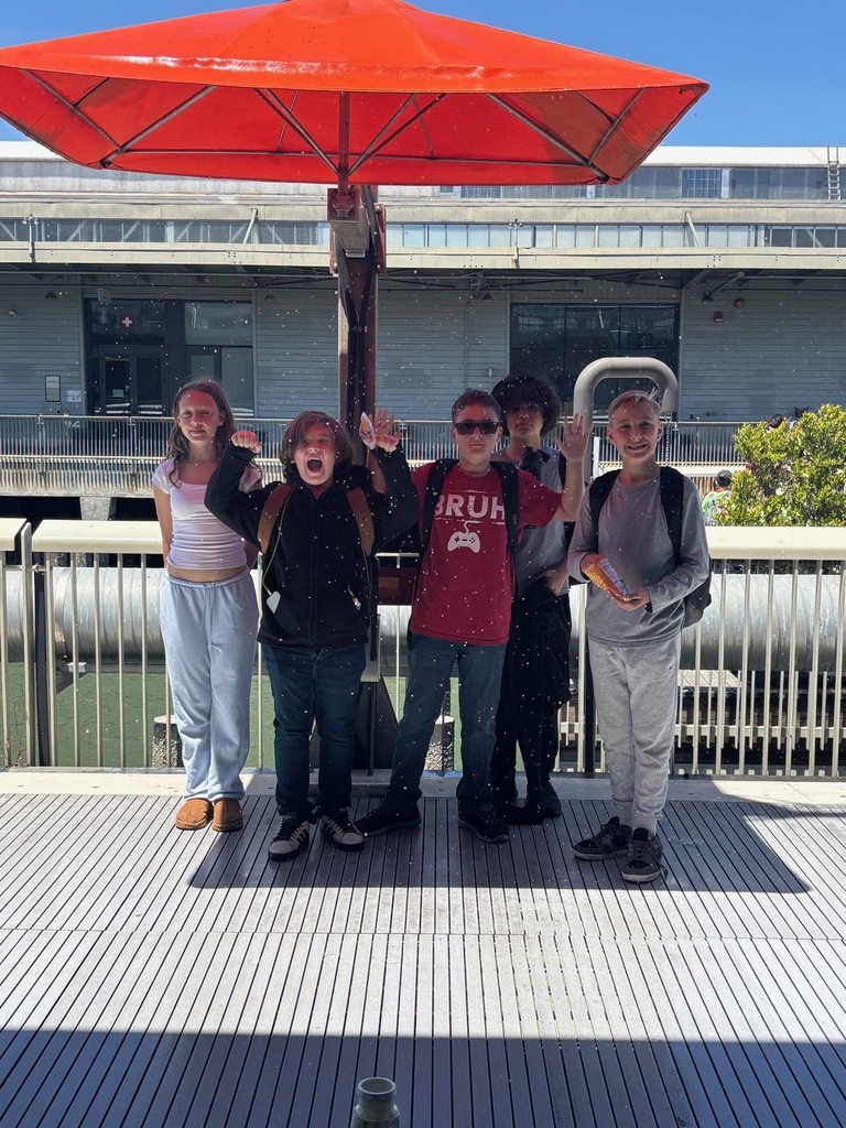 Students in a rain canopy