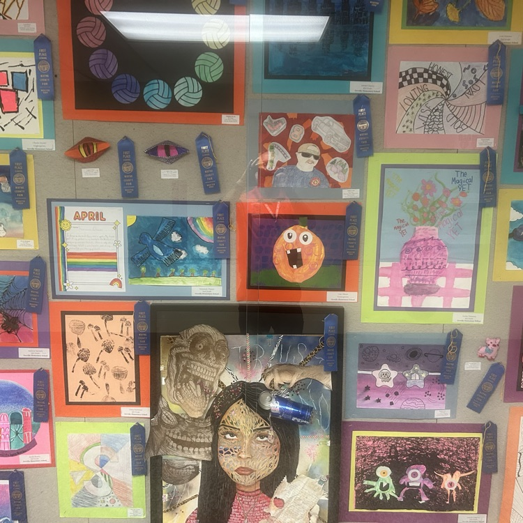 Love our student art work outside the auditorium!
