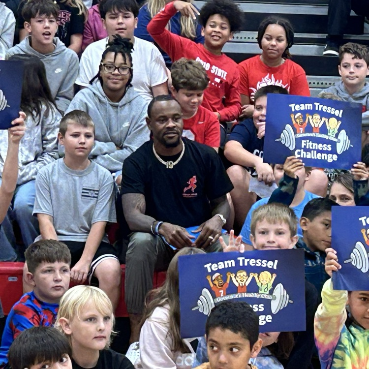 Ted Ginn Jr. came to talk to our students about the Team Tressel Fitness Challenge!