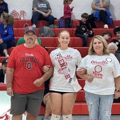 Tonight our Senior 🏐 players are recognized wishes best of luck as the continue to grow in Life!  Orrville thanks you Seniors!