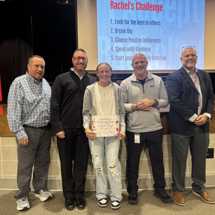 Recognizing our students for showing great character tonight at the Rachel’s Challenge Community Event. #redridernation #charactercounts