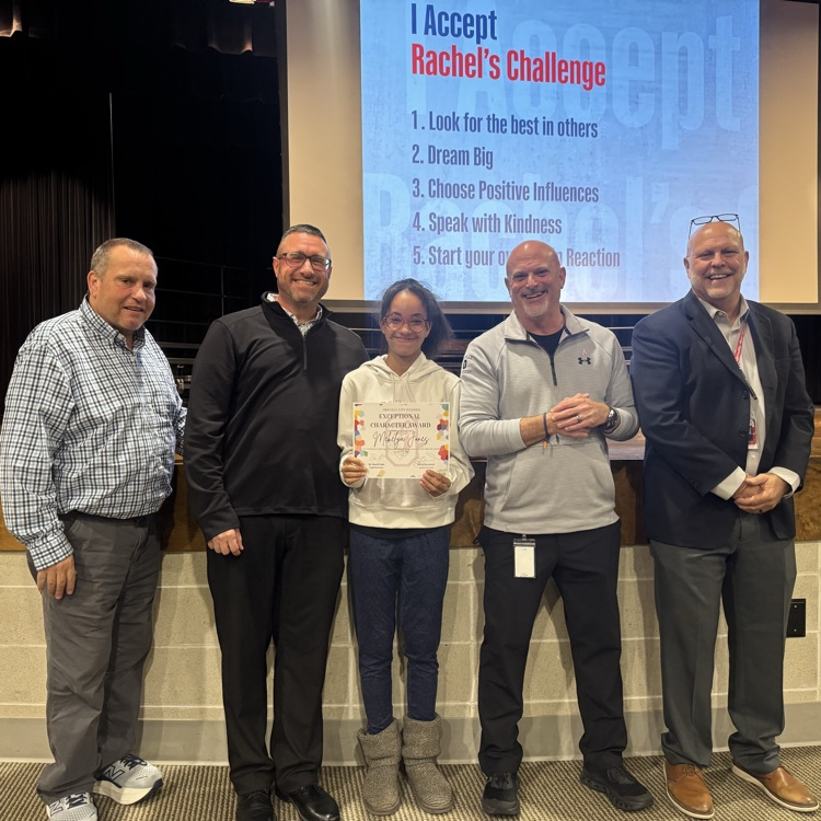 Recognizing our students for showing great character tonight at the Rachel’s Challenge Community Event. #redridernation #charactercounts