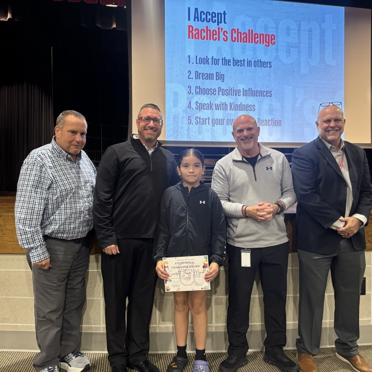 Recognizing our students for showing great character tonight at the Rachel’s Challenge Community Event. #redridernation #charactercounts