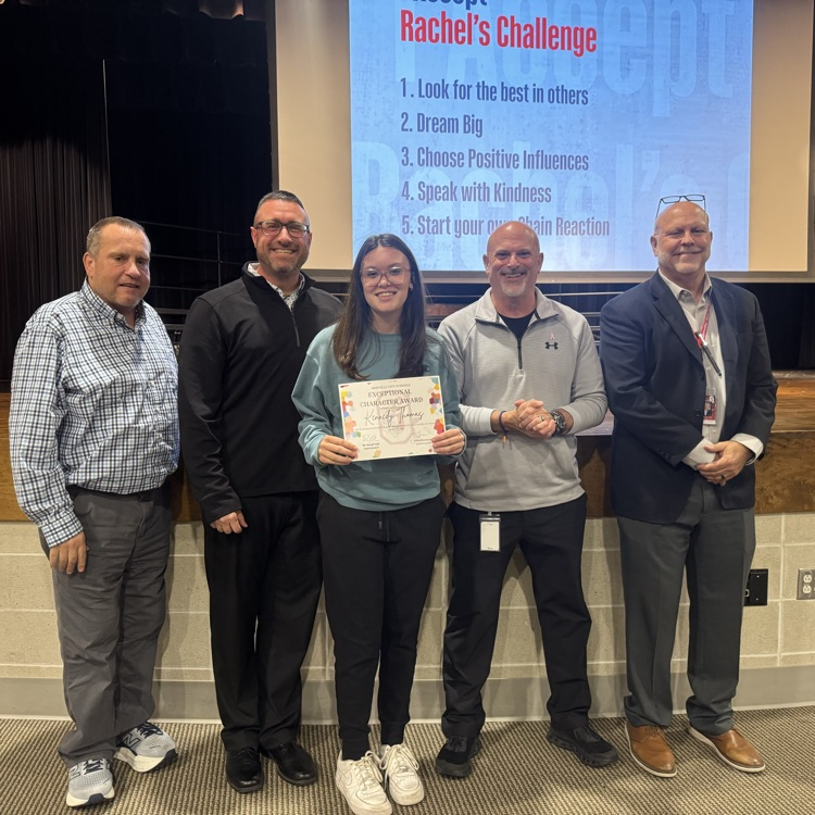 Recognizing our students for showing great character tonight at the Rachel’s Challenge Community Event. #redridernation #charactercounts